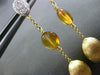 ESTATE .21CT DIAMOND & CITRINE 18KT TWO TONE GOLD 3D OVAL ROUND HAMMER EARRINGS