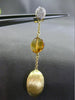 ESTATE .21CT DIAMOND & CITRINE 18KT TWO TONE GOLD 3D OVAL ROUND HAMMER EARRINGS