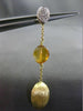 ESTATE .21CT DIAMOND & CITRINE 18KT TWO TONE GOLD 3D OVAL ROUND HAMMER EARRINGS