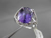 ANTIQUE LARGE 4.36CTW DIAMOND & AAA EXTRA FACET AMETHYST 14KT WHITE GOLD RING