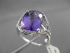 ANTIQUE LARGE 4.36CTW DIAMOND & AAA EXTRA FACET AMETHYST 14KT WHITE GOLD RING