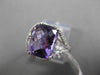 ANTIQUE LARGE 4.36CTW DIAMOND & AAA EXTRA FACET AMETHYST 14KT WHITE GOLD RING