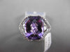 ANTIQUE LARGE 4.36CTW DIAMOND & AAA EXTRA FACET AMETHYST 14KT WHITE GOLD RING