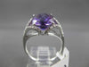 ANTIQUE LARGE 4.36CTW DIAMOND & AAA EXTRA FACET AMETHYST 14KT WHITE GOLD RING