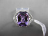 ANTIQUE LARGE 4.36CTW DIAMOND & AAA EXTRA FACET AMETHYST 14KT WHITE GOLD RING