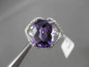 ANTIQUE LARGE 4.36CTW DIAMOND & AAA EXTRA FACET AMETHYST 14KT WHITE GOLD RING