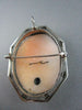 ANTIQUE LARGE .05CT DIAMOND FILIGREE LADY CAMEO 14K WHITE BROOCH & PENDANT #2096