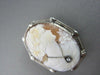 ANTIQUE LARGE .05CT DIAMOND FILIGREE LADY CAMEO 14K WHITE BROOCH & PENDANT #2096