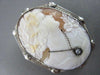 ANTIQUE LARGE .05CT DIAMOND FILIGREE LADY CAMEO 14K WHITE BROOCH & PENDANT #2096