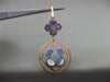 ESTATE LARGE .17CT DIAMOND & BLUE MOTHER OF PEARL 14K ROSE GOLD HANGING EARRINGS