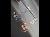 ESTATE LARGE .17CT DIAMOND & BLUE MOTHER OF PEARL 14K ROSE GOLD HANGING EARRINGS