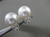 ESTATE .60CT DIAMOND 18K WHITE GOLD AAA SOUTH SEA PEARL 3 STONE CLIP ON EARRINGS