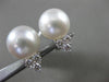 ESTATE .60CT DIAMOND 18K WHITE GOLD AAA SOUTH SEA PEARL 3 STONE CLIP ON EARRINGS