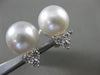 ESTATE .60CT DIAMOND 18K WHITE GOLD AAA SOUTH SEA PEARL 3 STONE CLIP ON EARRINGS