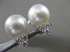 ESTATE .60CT DIAMOND 18K WHITE GOLD AAA SOUTH SEA PEARL 3 STONE CLIP ON EARRINGS