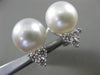 ESTATE .60CT DIAMOND 18K WHITE GOLD AAA SOUTH SEA PEARL 3 STONE CLIP ON EARRINGS