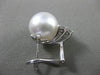 ESTATE .60CT DIAMOND 18K WHITE GOLD AAA SOUTH SEA PEARL 3 STONE CLIP ON EARRINGS