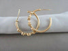 ESTATE .32CT ROUND DIAMOND 14KT YELLOW GOLD ETOILE BAMBOO HOOP EARRINGS