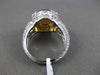 ANTIQUE WIDE 3.96CT DIAMOND & AAA EXTRA FACET CITRINE 14K WHITE GOLD 3D FUN RING