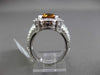 ANTIQUE WIDE 3.96CT DIAMOND & AAA EXTRA FACET CITRINE 14K WHITE GOLD 3D FUN RING