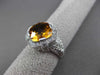 ANTIQUE WIDE 3.96CT DIAMOND & AAA EXTRA FACET CITRINE 14K WHITE GOLD 3D FUN RING