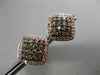 ESTATE .92CT WHITE CHOCOLATE FANCY DIAMOND 14K ROSE & BLACK GOLD SQUARE EARRINGS
