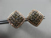 ESTATE .92CT WHITE CHOCOLATE FANCY DIAMOND 14K ROSE & BLACK GOLD SQUARE EARRINGS