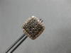 ESTATE .92CT WHITE CHOCOLATE FANCY DIAMOND 14K ROSE & BLACK GOLD SQUARE EARRINGS