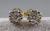 ESTATE .48CTW DIAMOND FLOWER CLUSTER 5MM 14K YELLOW GOLD STUD EARRINGS #2553