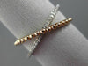 ESTATE .10CT DIAMOND 14KT WHITE & ROSE GOLD X LOVE MILGRAIN BEAD RING F/G VSSI