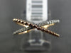 ESTATE .10CT DIAMOND 14KT WHITE & ROSE GOLD X LOVE MILGRAIN BEAD RING F/G VSSI