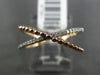 ESTATE .10CT DIAMOND 14KT WHITE & ROSE GOLD X LOVE MILGRAIN BEAD RING F/G VSSI