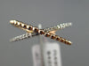 ESTATE .10CT DIAMOND 14KT WHITE & ROSE GOLD X LOVE MILGRAIN BEAD RING F/G VSSI
