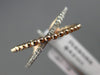 ESTATE .10CT DIAMOND 14KT WHITE & ROSE GOLD X LOVE MILGRAIN BEAD RING F/G VSSI