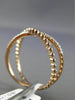 ESTATE .10CT DIAMOND 14KT WHITE & ROSE GOLD X LOVE MILGRAIN BEAD RING F/G VSSI