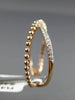 ESTATE .10CT DIAMOND 14KT WHITE & ROSE GOLD X LOVE MILGRAIN BEAD RING F/G VSSI