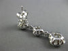ESTATE 2.60CT DIAMOND 14KT WHITE GOLD 3D SQUARE ETOILE FILIGREE HANGING EARRINGS