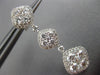 ESTATE 2.60CT DIAMOND 14KT WHITE GOLD 3D SQUARE ETOILE FILIGREE HANGING EARRINGS