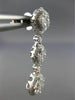 ESTATE 2.60CT DIAMOND 14KT WHITE GOLD 3D SQUARE ETOILE FILIGREE HANGING EARRINGS