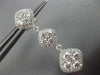 ESTATE 2.60CT DIAMOND 14KT WHITE GOLD 3D SQUARE ETOILE FILIGREE HANGING EARRINGS