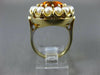 ANTIQUE LARGE 10CT AAA CITRINE & SOUTH SEA PEARL 14KT YELLOW GOLD 3D FLOWER RING