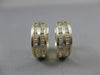 ESTATE 1CT DIAMOND 2 ROW 14K YELLOW GOLD HUGGIE EARRINGS ASTONISHING LOOK! #5319