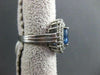 ANTIQUE LARGE 3.22CT DIAMOND & AAA SAPPHIRE 14K WHITE GOLD CLUSTER RING STUNNING