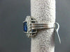 ANTIQUE LARGE 3.22CT DIAMOND & AAA SAPPHIRE 14K WHITE GOLD CLUSTER RING STUNNING