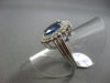 ANTIQUE LARGE 3.22CT DIAMOND & AAA SAPPHIRE 14K WHITE GOLD CLUSTER RING STUNNING