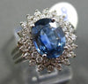 ANTIQUE LARGE 3.22CT DIAMOND & AAA SAPPHIRE 14K WHITE GOLD CLUSTER RING STUNNING