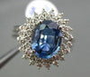 ANTIQUE LARGE 3.22CT DIAMOND & AAA SAPPHIRE 14K WHITE GOLD CLUSTER RING STUNNING