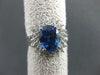 ANTIQUE LARGE 3.22CT DIAMOND & AAA SAPPHIRE 14K WHITE GOLD CLUSTER RING STUNNING