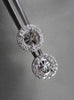 ANTIQUE .54CT 3D ROUND DIAMOND FILIGREE 14KT WHITE GOLD EARRINGS JACKET SETTINGS