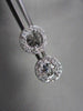 ANTIQUE .54CT 3D ROUND DIAMOND FILIGREE 14KT WHITE GOLD EARRINGS JACKET SETTINGS